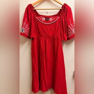 BoxLunch Exclusive Marvel Spider-Man Red Web Dress L NWT Sold Out